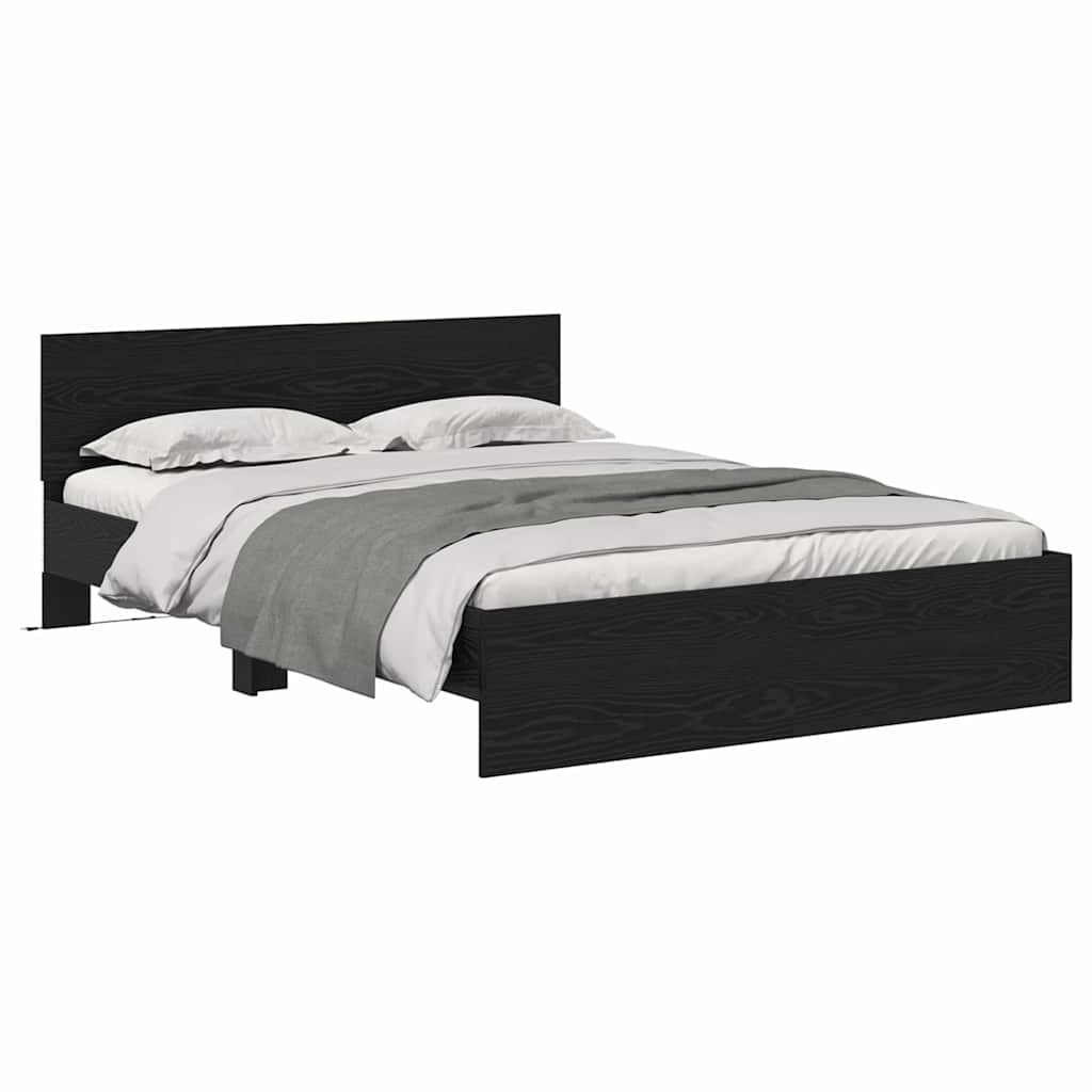 vidaXL Σκελετός Κρεβατιού Μαύρη Οξυά 160 x 200 cm Επεξεργασμένο ξύλο