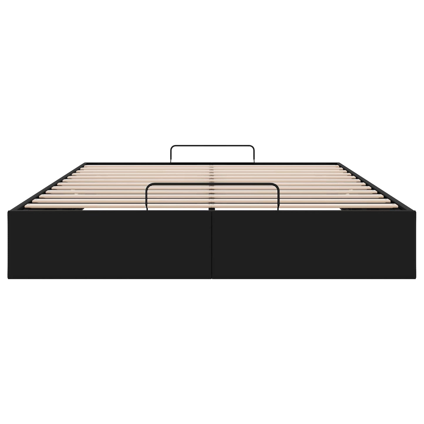 vidaXL Κρεβάτι Οθωμανικού Τύπου Μαύρο 153 x 203 cm Τεχνητό Δέρμα