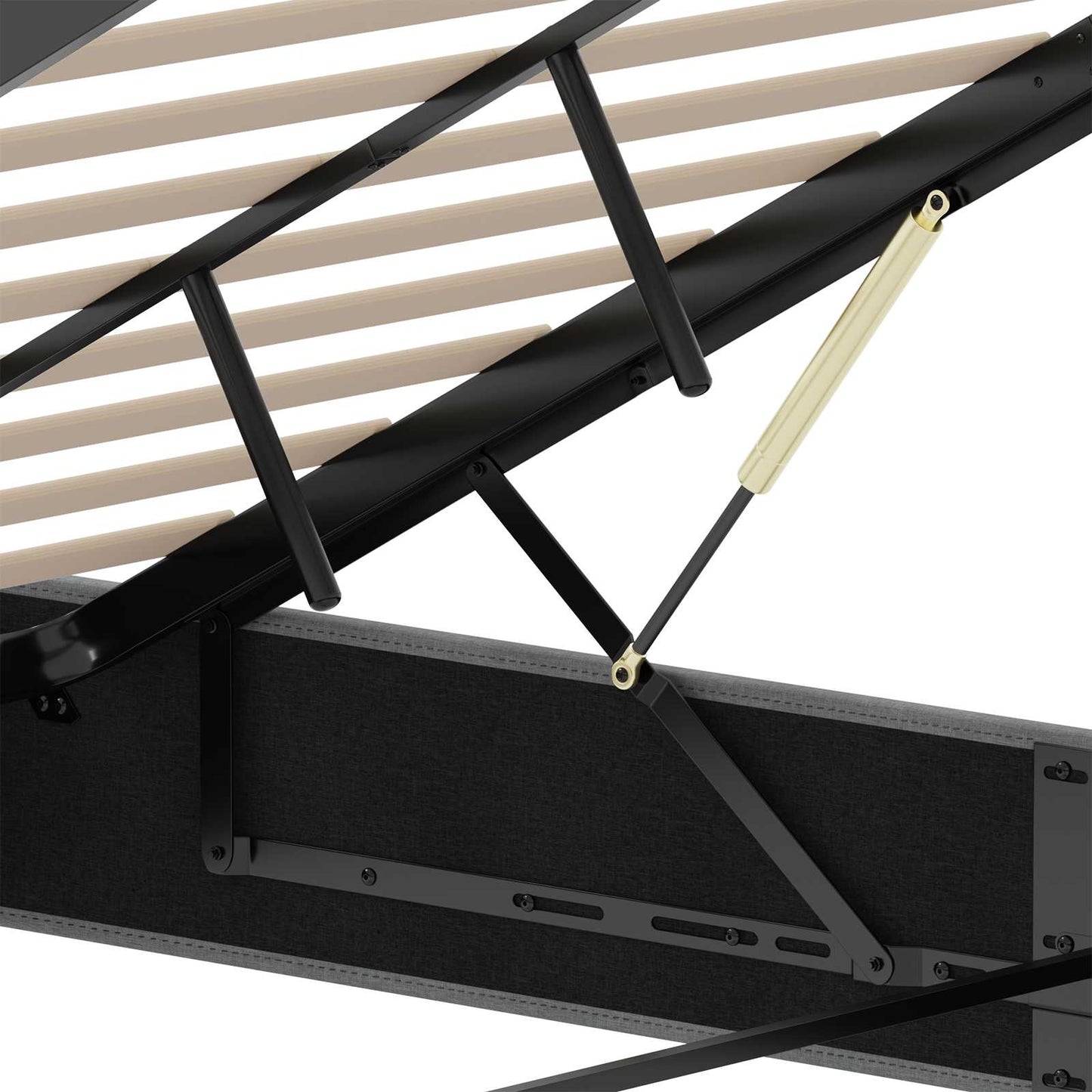 vidaXL Κρεβάτι Οθωμανικού Τύπου Σκούρο Γκρι 153 x 203 cm Ύφασμα
