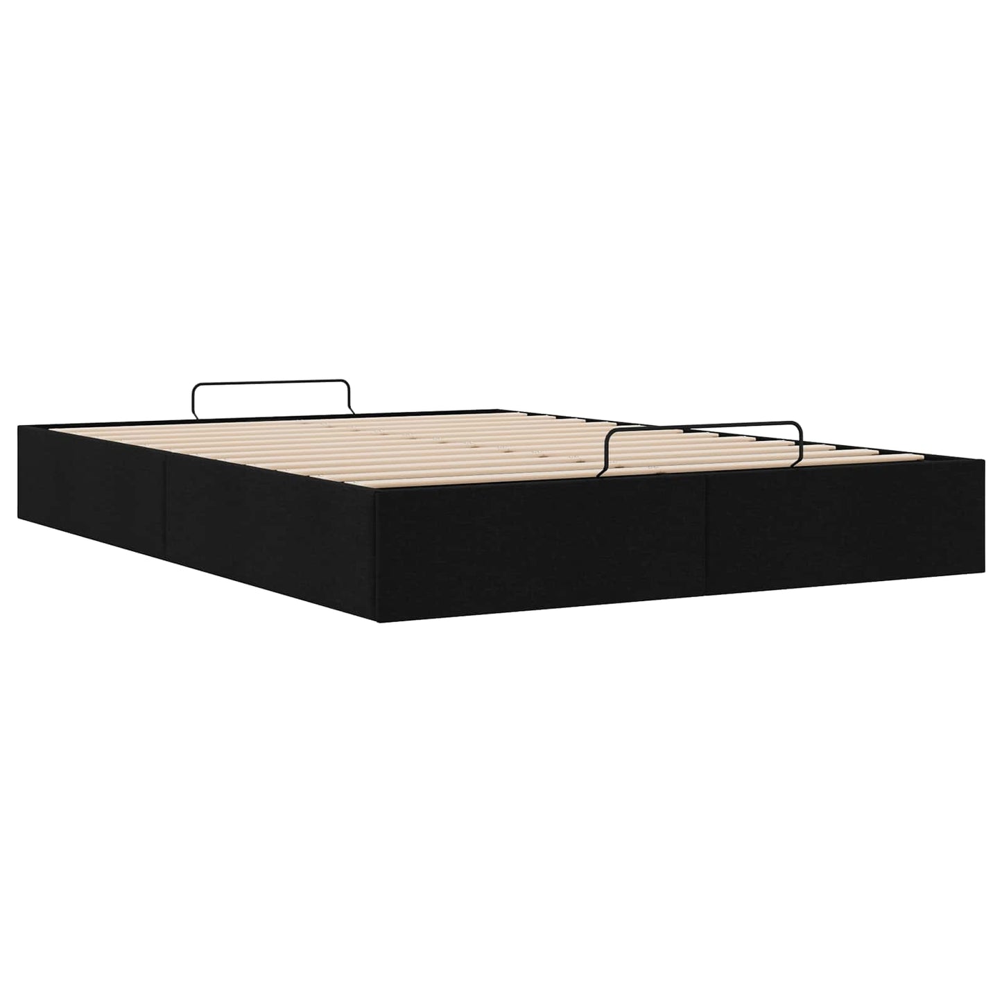 vidaXL Κρεβάτι Οθωμανικού Τύπου Μαύρο 153 x 203 cm Ύφασμα