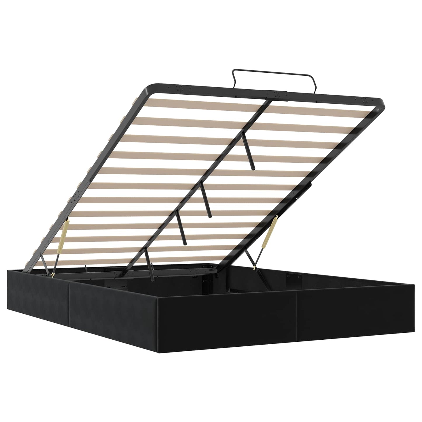 vidaXL Κρεβάτι Οθωμανικού Τύπου Μαύρο 153 x 203 cm Βελούδο