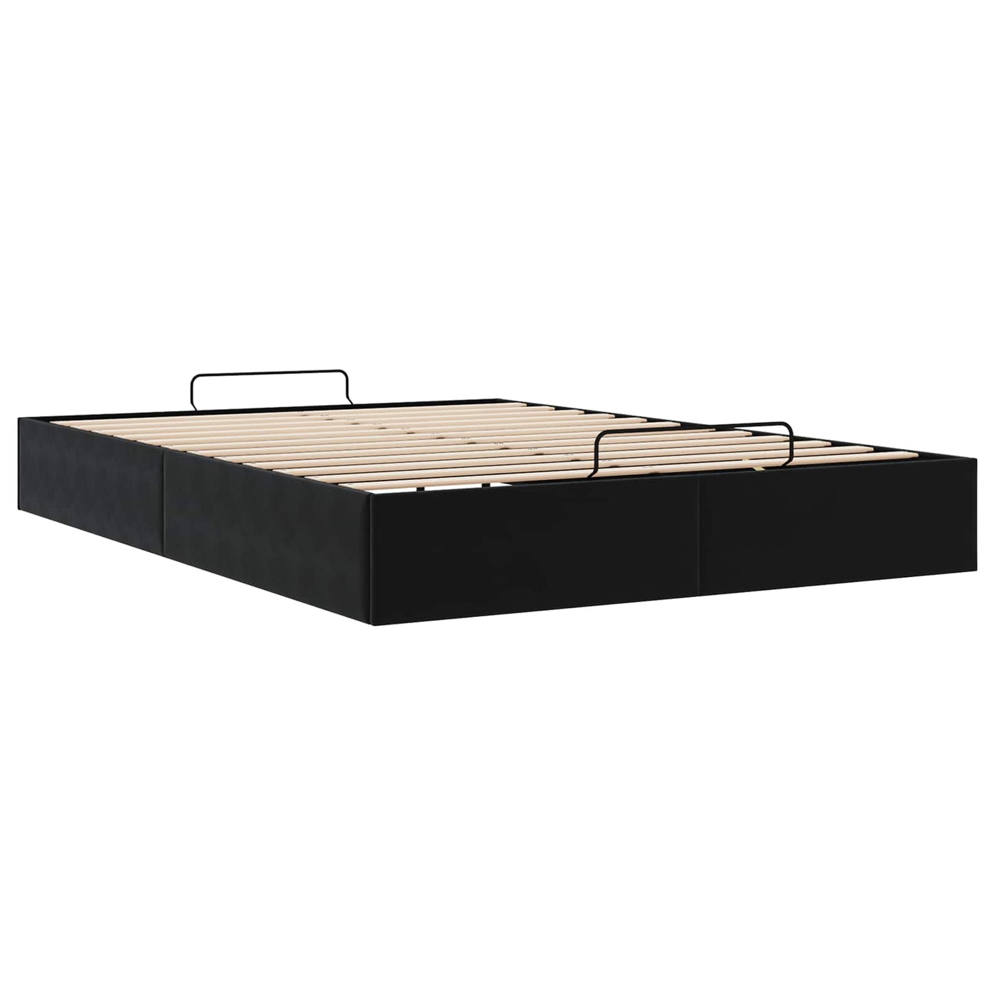 vidaXL Κρεβάτι Οθωμανικού Τύπου Μαύρο 153 x 203 cm Βελούδο