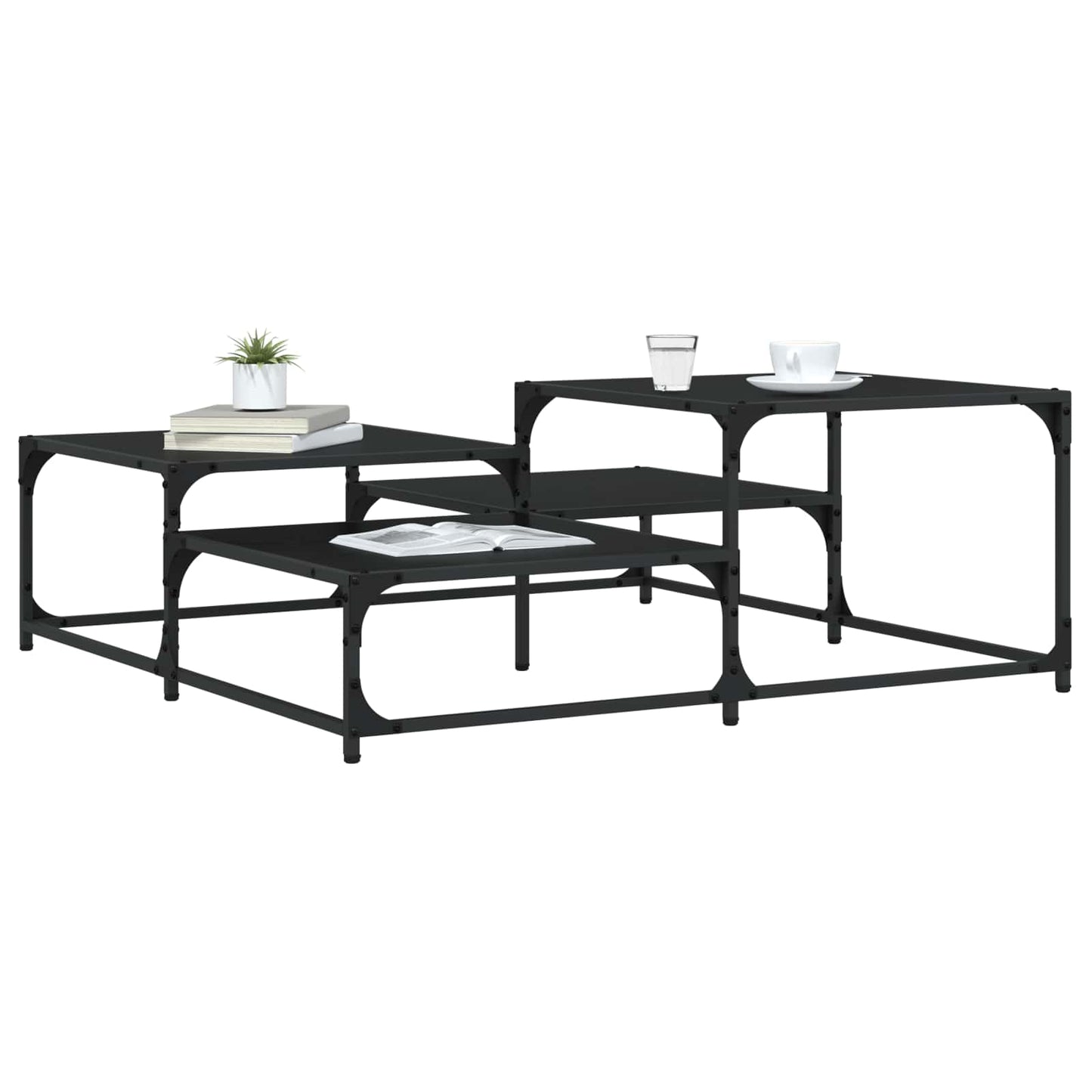 vidaXL Τραπεζάκι σαλονιού Μαύρη Δρυς 107 x 107 x 40 cm