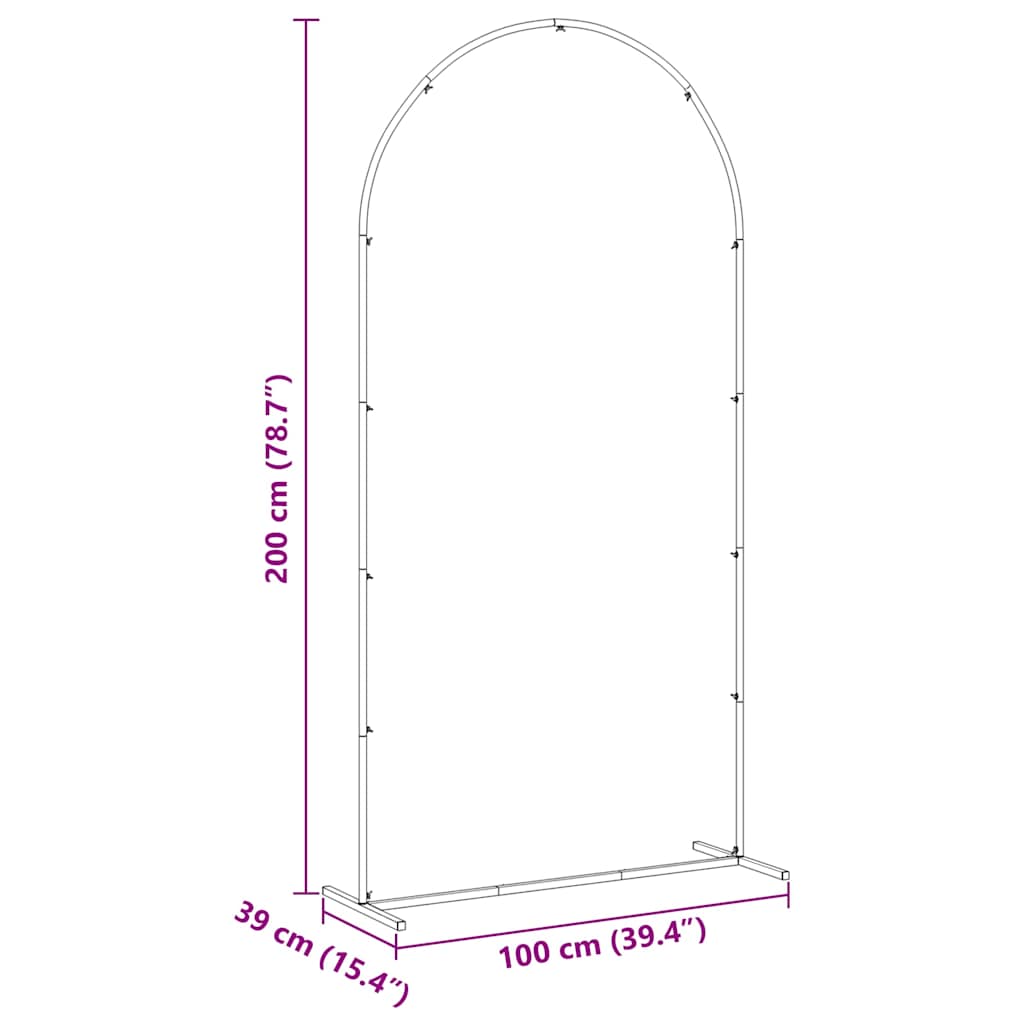 vidaXL Αψίδα Γάμου Λευκό 100 x 39 x 200 εκ. Ατσάλι