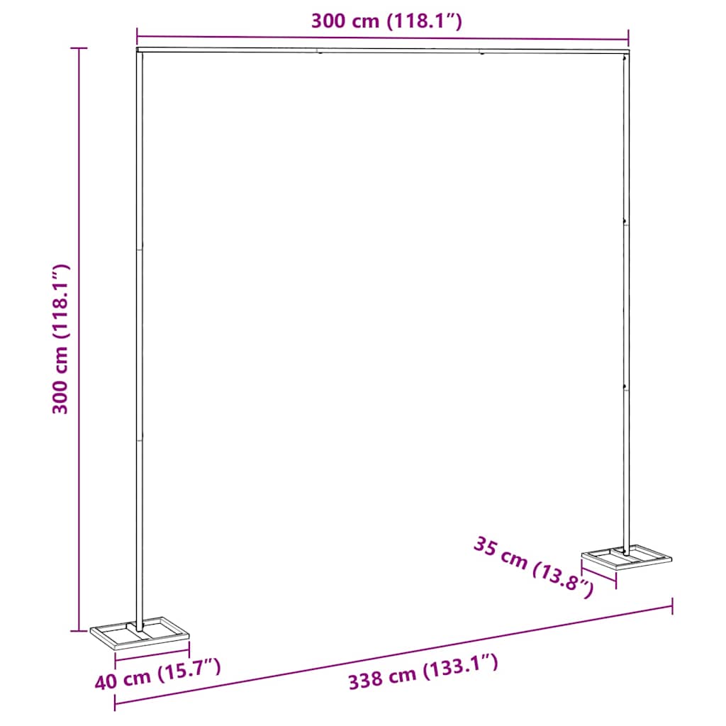 vidaXL Αψίδα Γάμου Χρυσό 338 x 35 x 300 εκ Ατσάλι