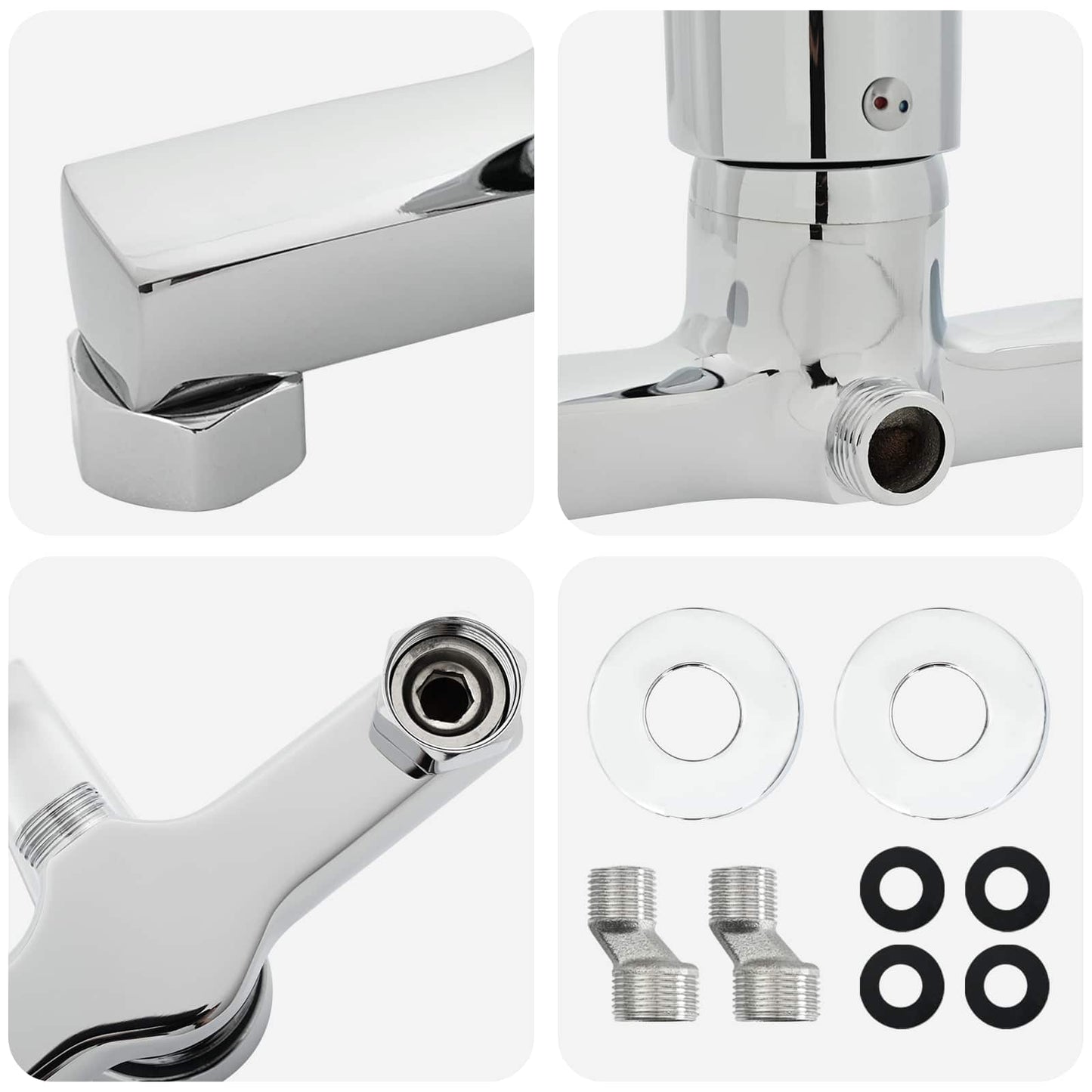 vidaXL Μίξερ ντους Με επίστρωση χρωμίου G 1 / 2 ίντσες Ορείχαλκος