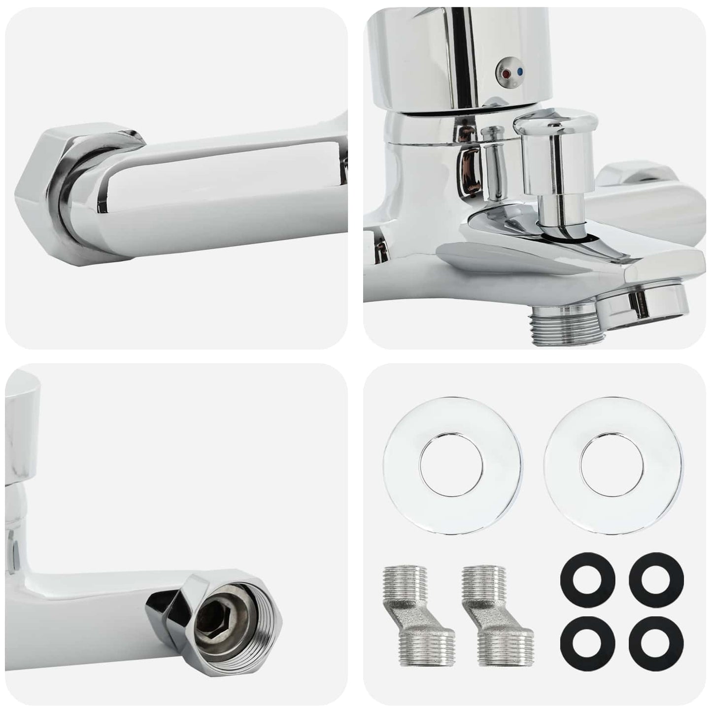 vidaXL Μίξερ ντους Με επίστρωση χρωμίου G 1 / 2 ίντσες