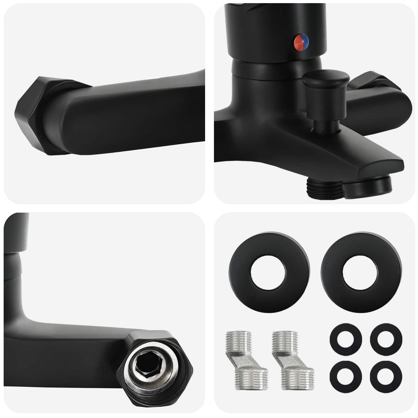 vidaXL Μίξερ ντους Μαύρο G 1 / 2 ίντσες