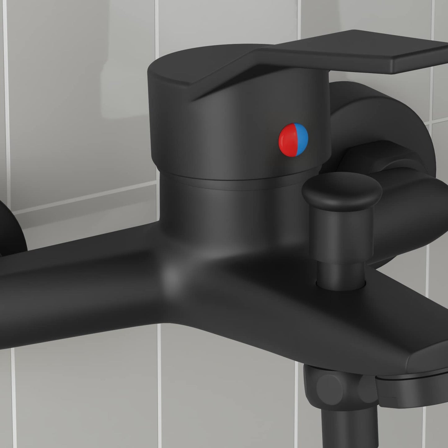 vidaXL Μίξερ ντους Μαύρο G 1 / 2 ίντσες