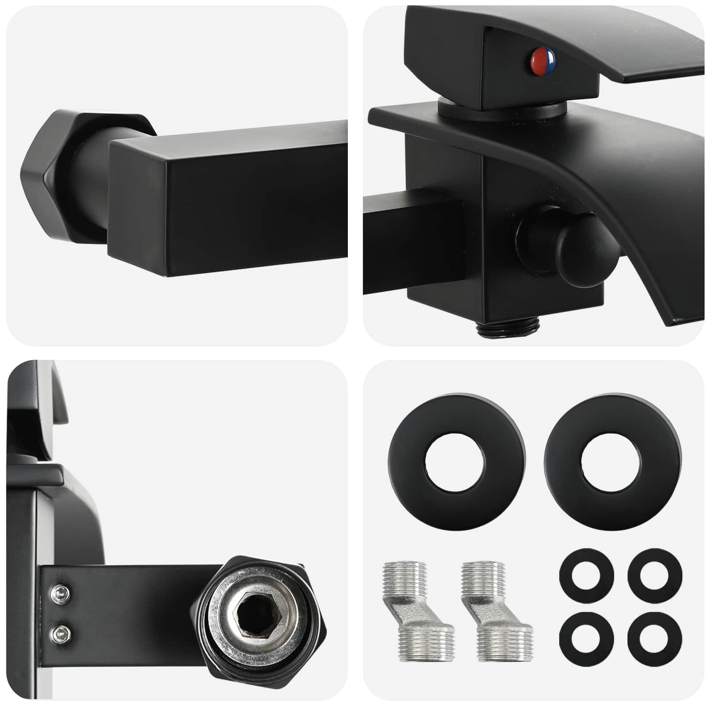 vidaXL Μίξερ ντους Μαύρο G 1 / 2 ίντσες