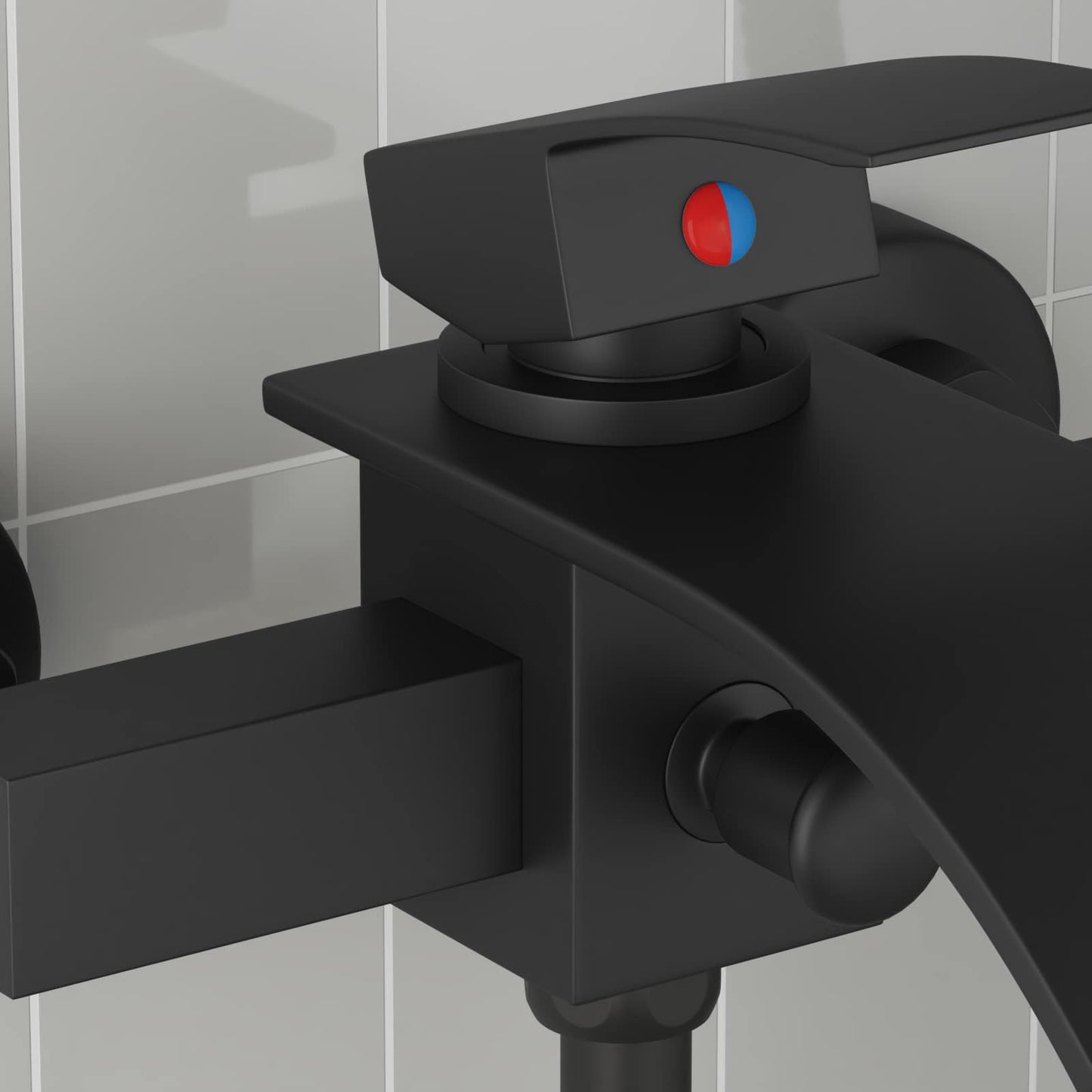 vidaXL Μίξερ ντους Μαύρο G 1 / 2 ίντσες