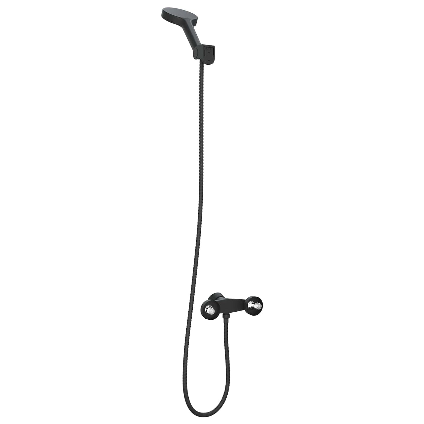 vidaXL Σετ Κεφαλής Ντους Μαύρο G 1 / 2 ίντσες