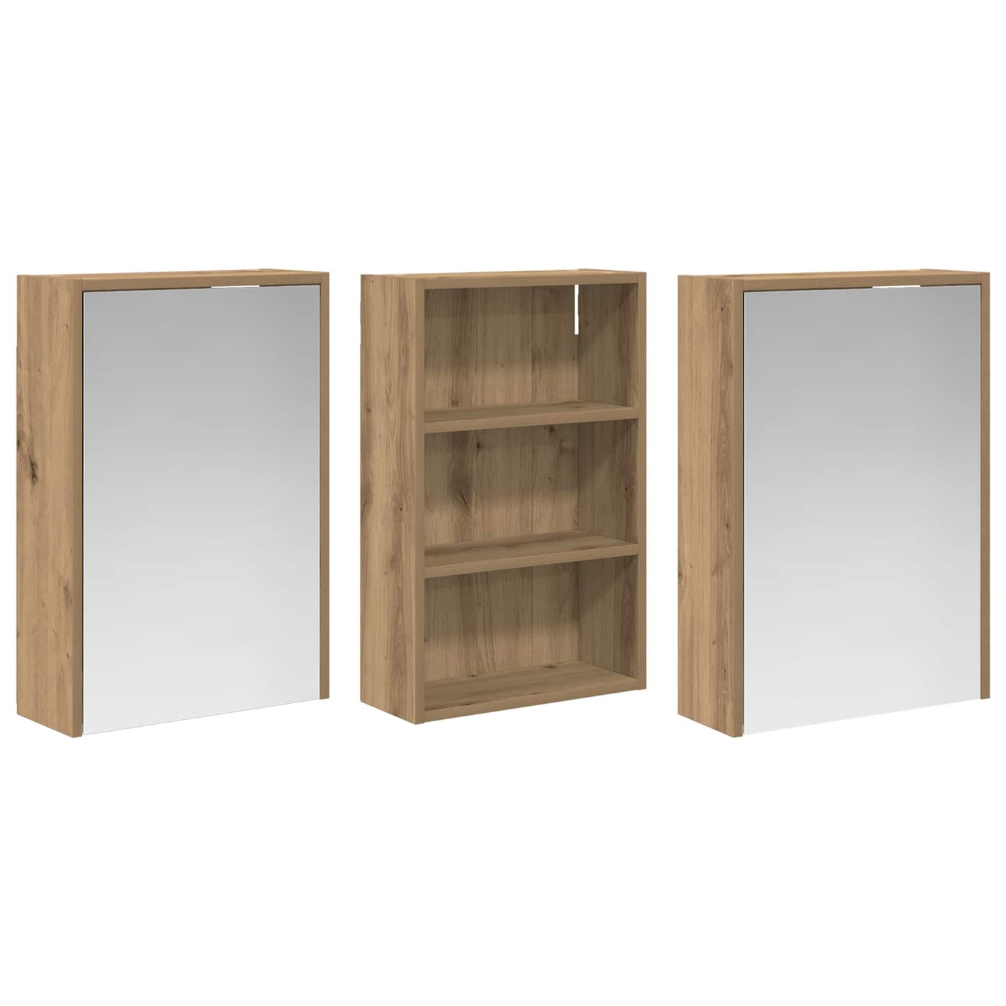 vidaXL Σετ Ντουλαπιών Μπάνιου 3 τμχ. 126 x 16 x 62.5 εκ.