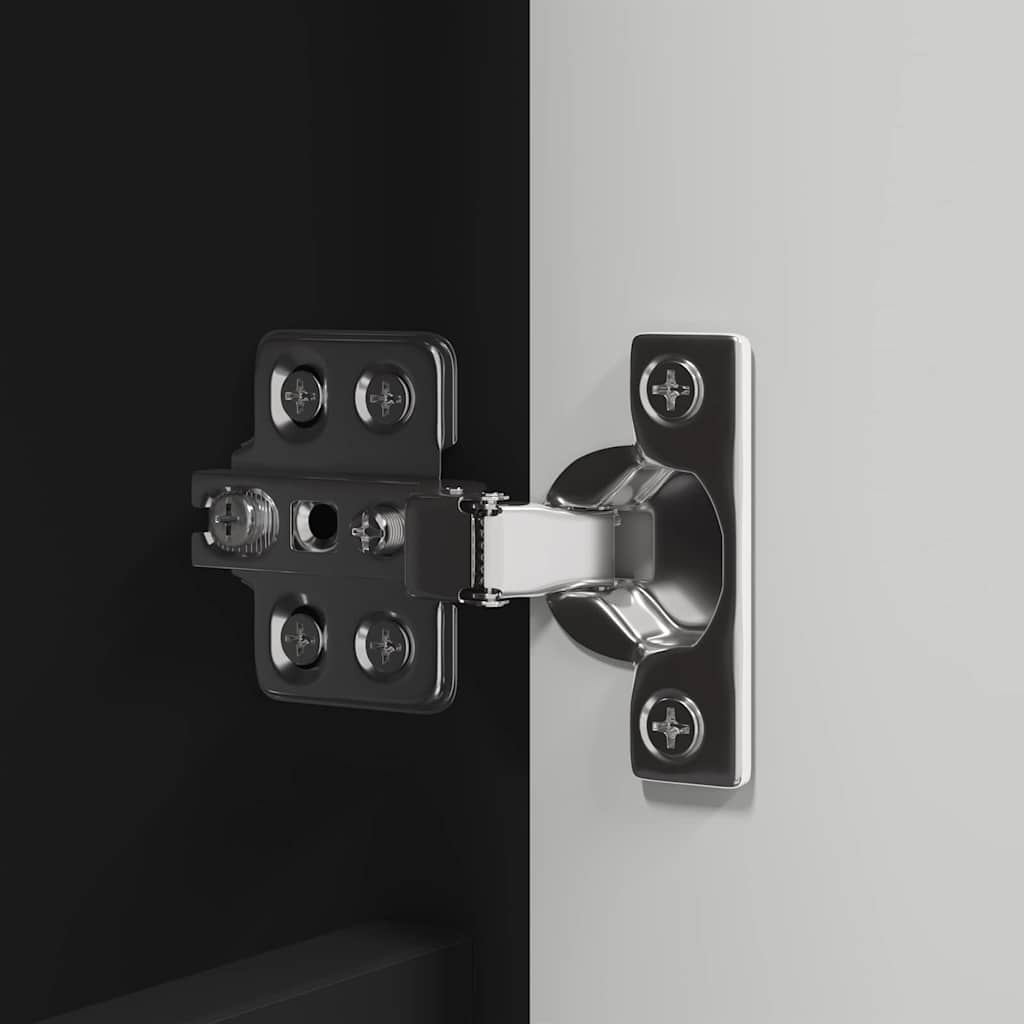 vidaXL Σετ Επίπλων Μπάνιου με συρτάρι 3 pcs Μαύρο Επεξεργασμένο ξύλο