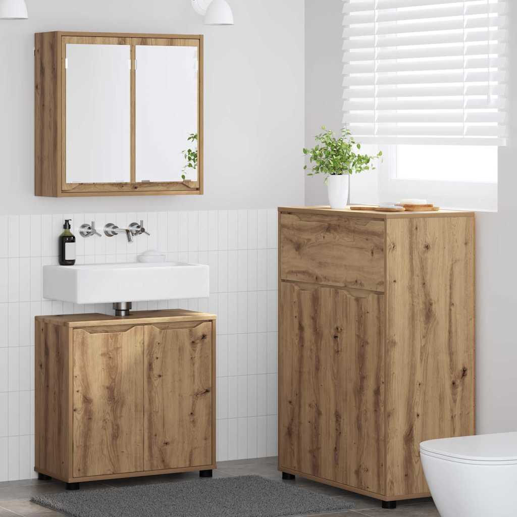 vidaXL Σετ Επίπλων Μπάνιου 3 pcs Artisan Oak Επεξεργασμένο ξύλο