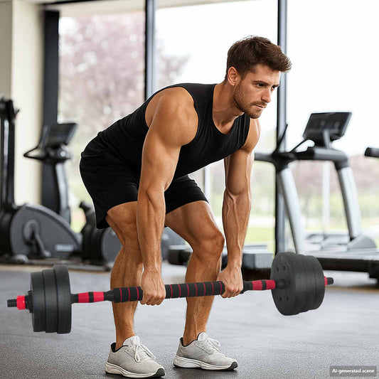 vidaXL Σετ Αλτήρα 2 σε 1 Μαύρο και Κόκκινο 121 x 19,5 x 19,5 cm