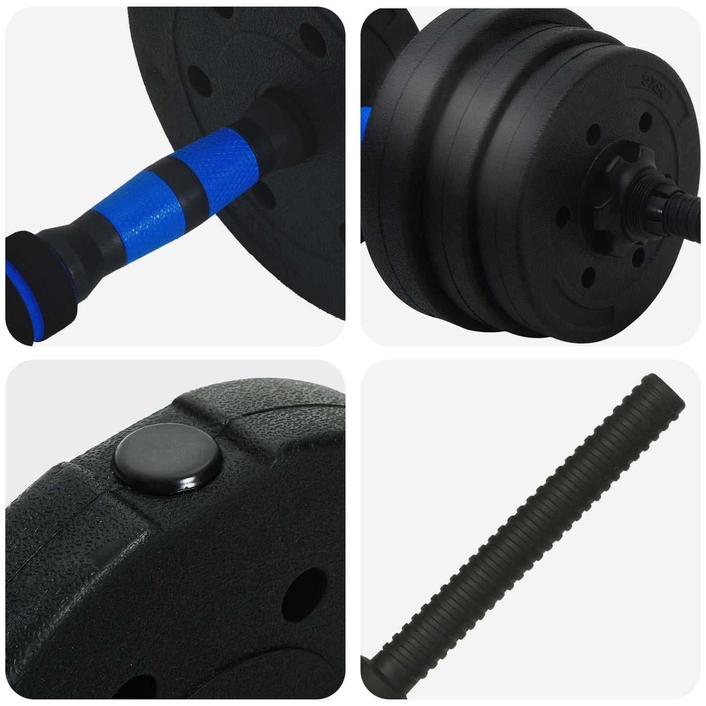 vidaXL Σετ Αλτήρα 2 σε 1 Μαύρο και μπλε 121 x 19,5 x 19,5 cm