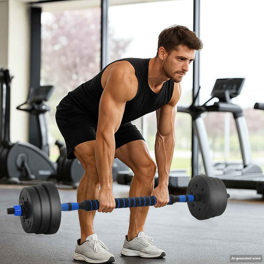 vidaXL Σετ Αλτήρα 2 σε 1 Μαύρο και μπλε 121 x 19,5 x 19,5 cm