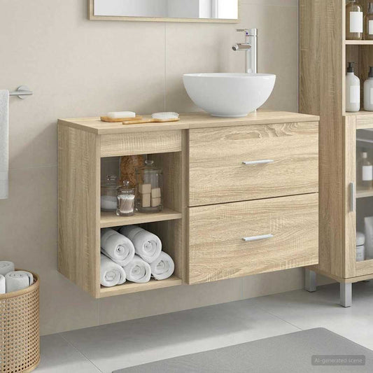 vidaXL Σετ Επίπλων Μπάνιου 2 τμχ. Sonoma Δρυς Επεξεργασμένο Ξύλο
