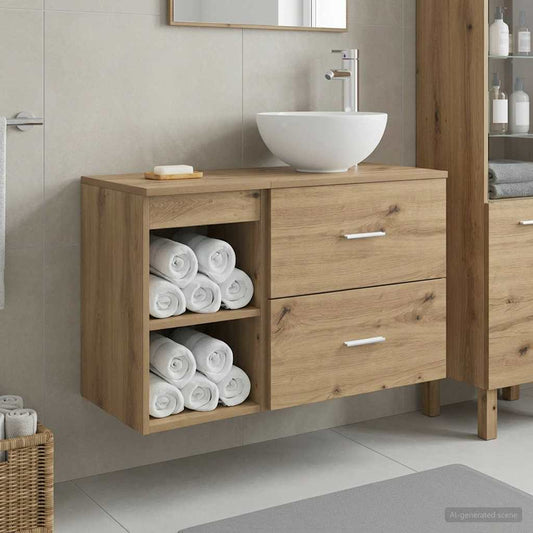 vidaXL Σετ Επίπλων Μπάνιου 2 τμχ. Artisan Δρυς Επεξεργασμένο Ξύλο