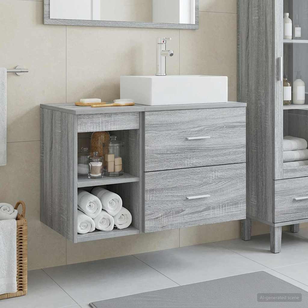 vidaXL Σετ Επίπλων Μπάνιου 2 τμχ. Γκρι Sonoma Επεξεργασμένο Ξύλο