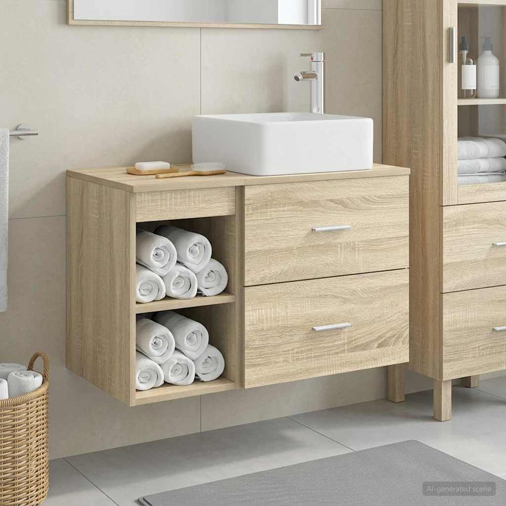 vidaXL Σετ Επίπλων Μπάνιου 2 τμχ. Sonoma Δρυς Επεξεργασμένο Ξύλο