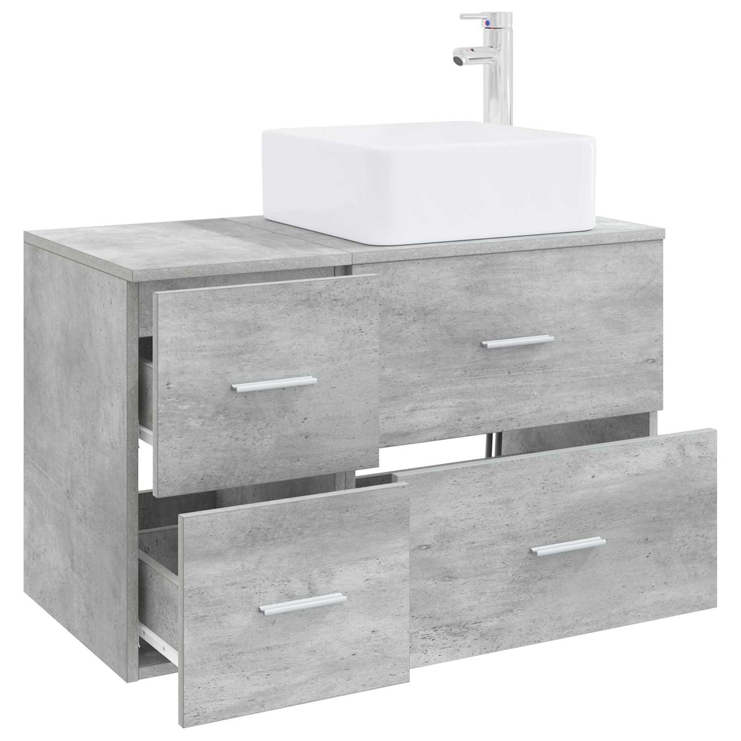 vidaXL Σετ Επίπλων Μπάνιου 2 τμχ. Γκρι Σκυροδέματος Επεξεργασμένο Ξύλο
