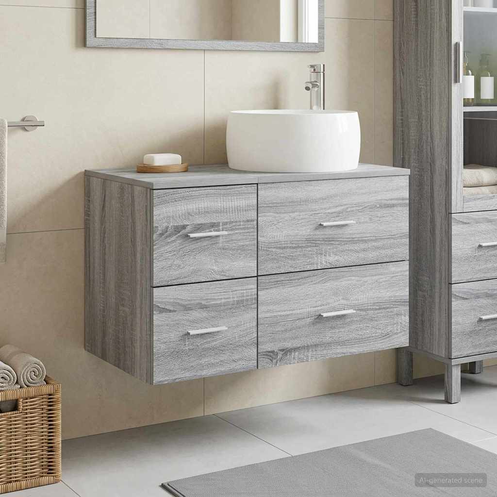 vidaXL Σετ Επίπλων Μπάνιου 2 τμχ. Γκρι Sonoma Επεξεργασμένο Ξύλο