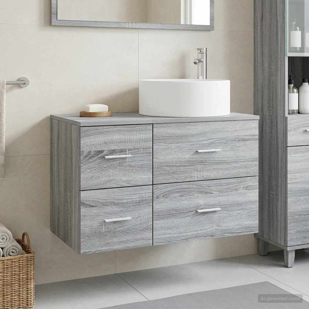 vidaXL Σετ Επίπλων Μπάνιου 2 τμχ. Γκρι Sonoma Επεξεργασμένο Ξύλο