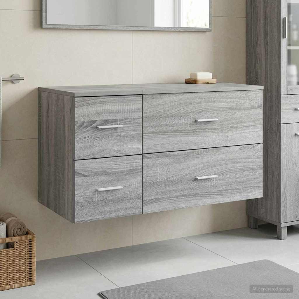 vidaXL Σετ Επίπλων Μπάνιου 2 τμχ. Γκρι Sonoma Επεξεργασμένο Ξύλο