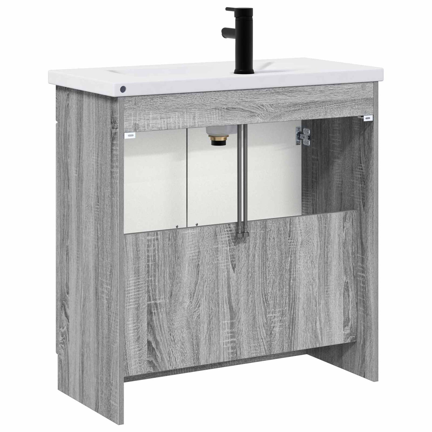 vidaXL Σετ Επίπλων Μπάνιου Γκρι Sonoma 56 x 37,5 x 81 εκ
