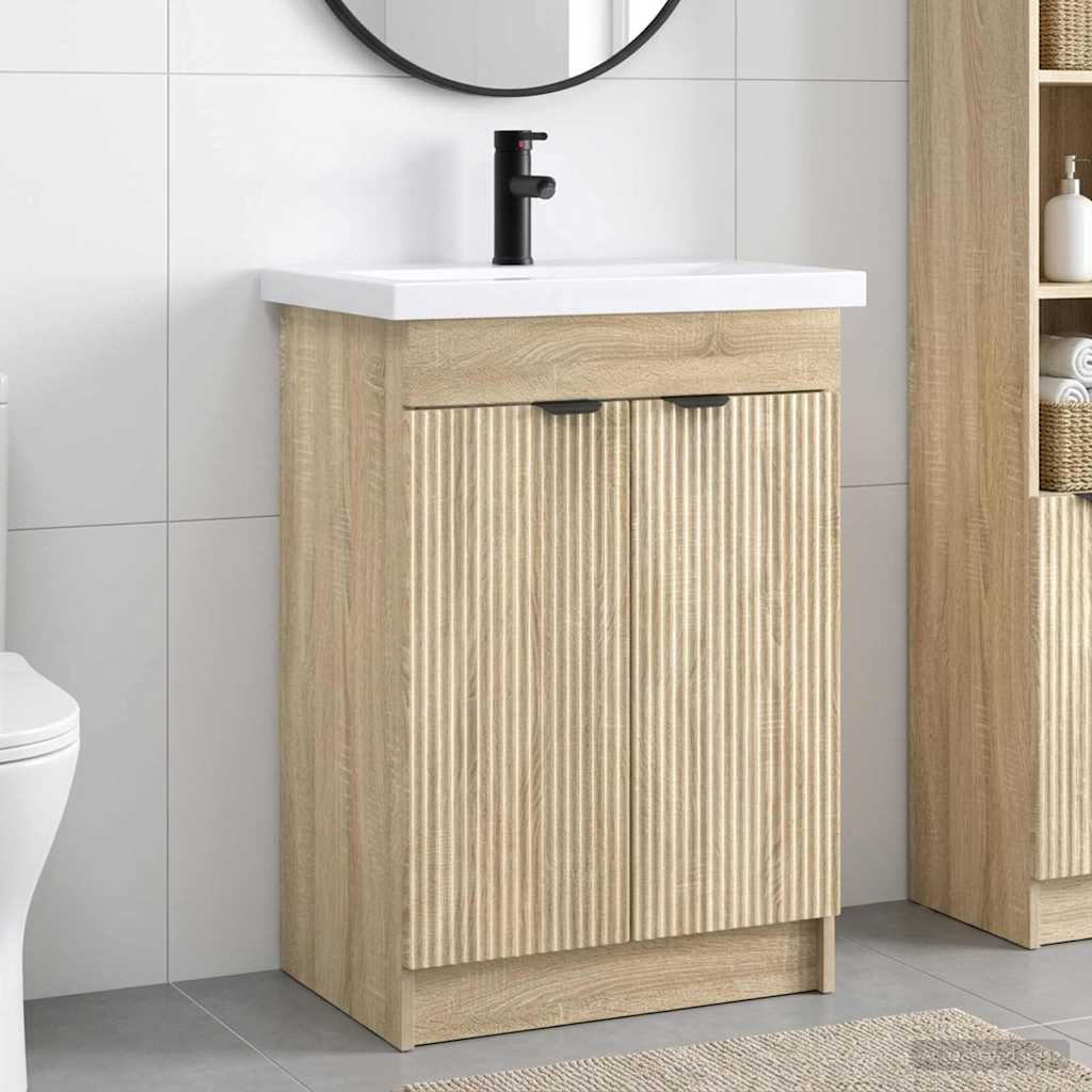 vidaXL Σετ Επίπλων Μπάνιου Sonoma Δρυς 78,5 x 37,5 x 81 εκ