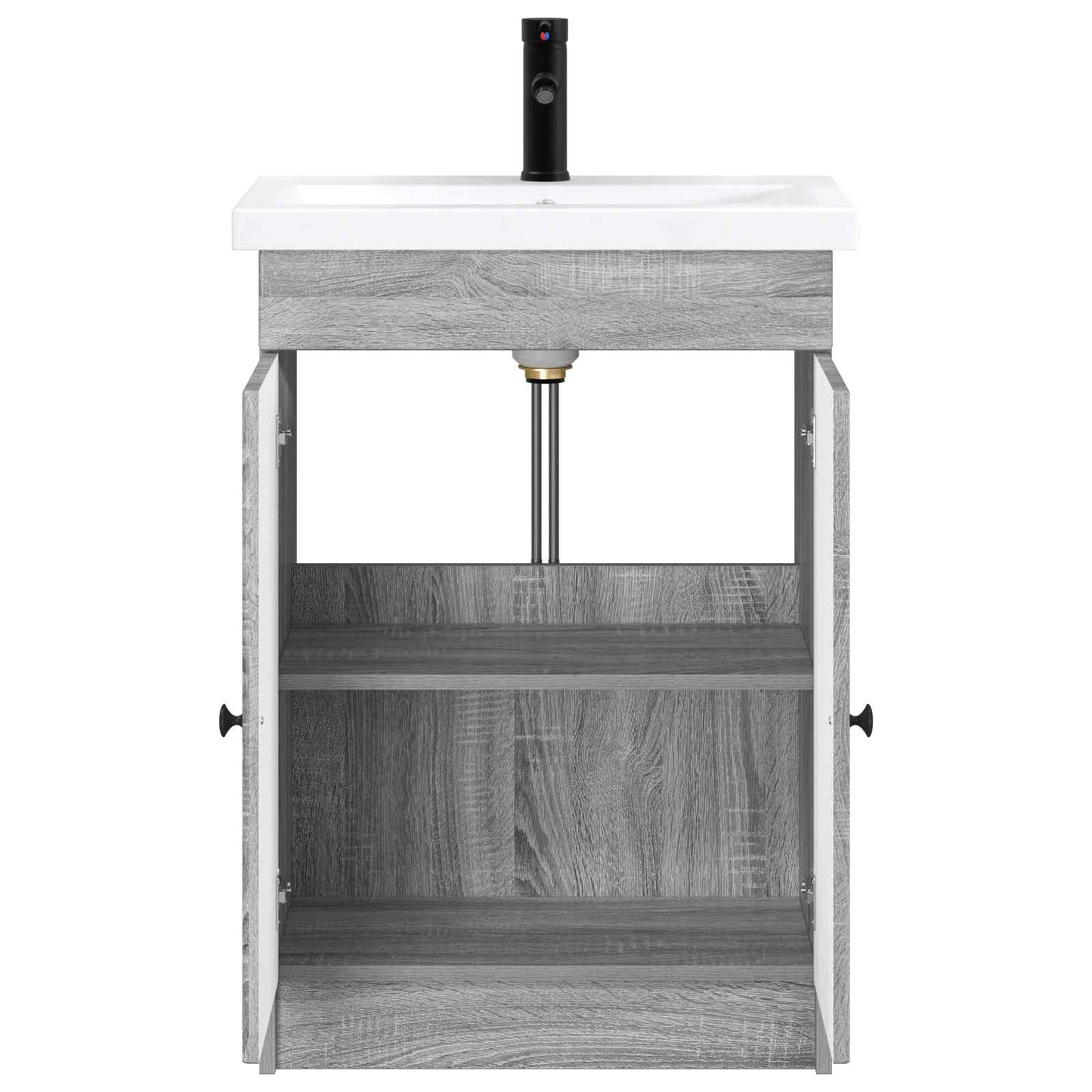 vidaXL Σετ Επίπλων Μπάνιου Γκρι Sonoma 56 x 37,5 x 81 εκ
