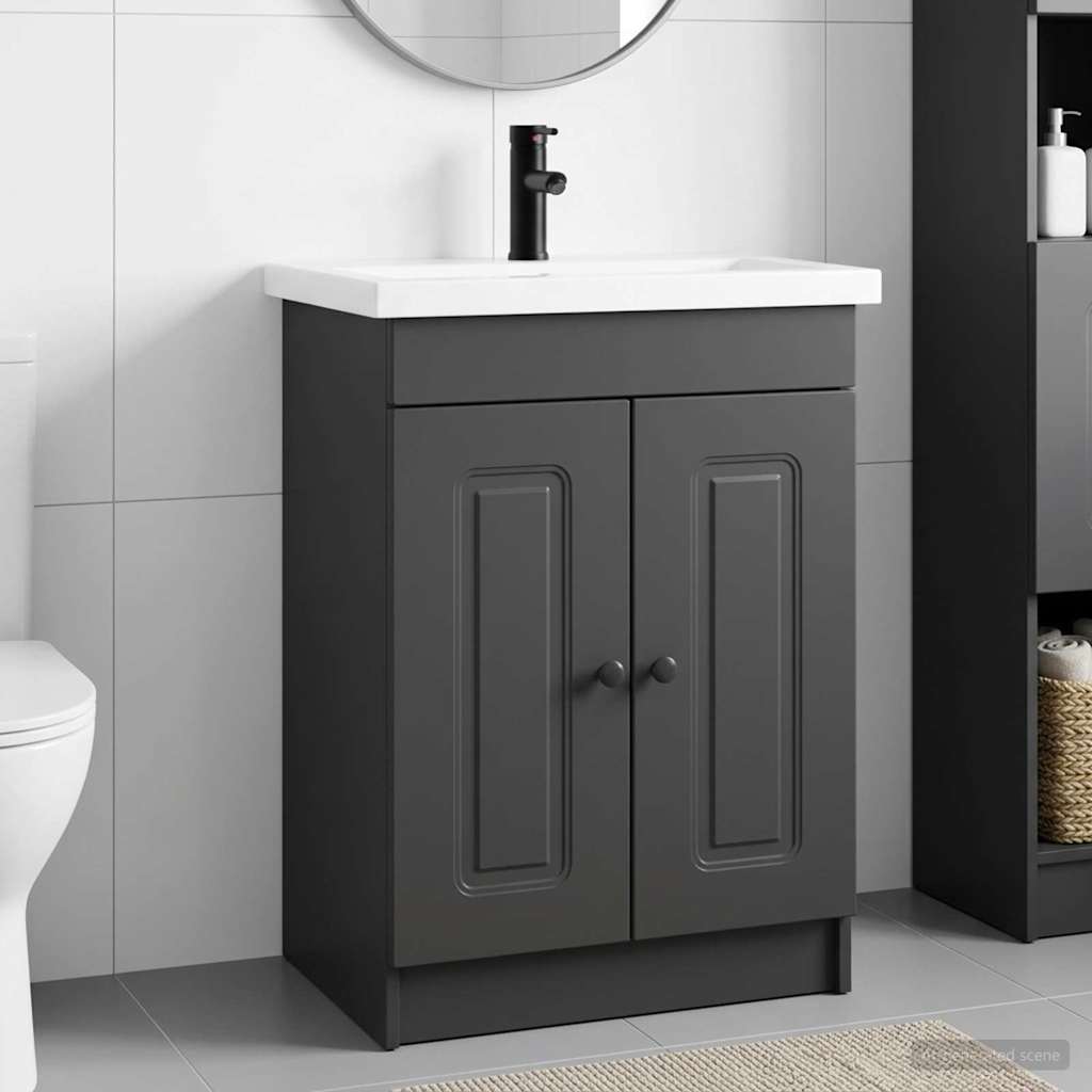 vidaXL Σετ Επίπλων Μπάνιου Μαύρο 78,5 x 37,5 x 81 εκ