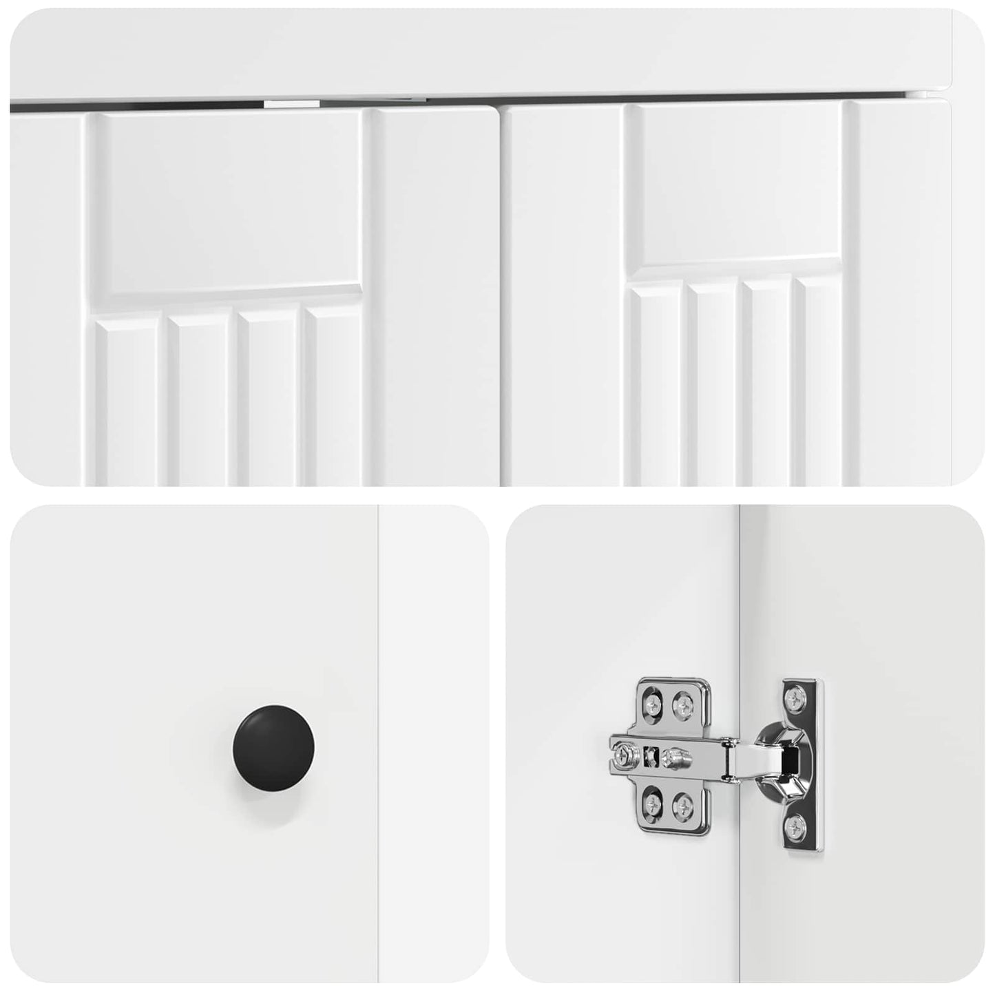 vidaXL Σετ Επίπλων Μπάνιου Λευκό 56 x 37,5 x 81 εκ Επεξεργασμένο Ξύλο