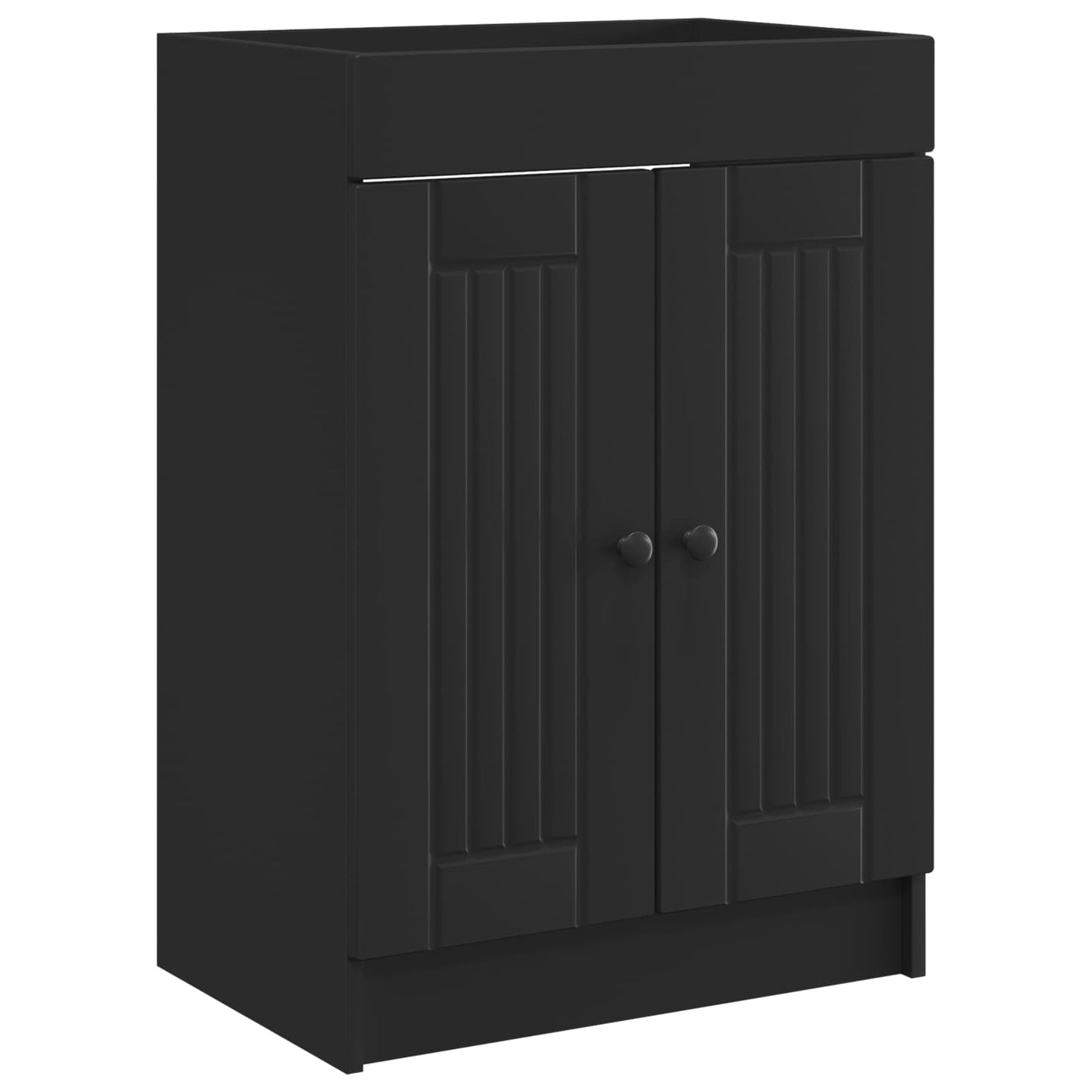 vidaXL Σετ Επίπλων Μπάνιου Μαύρο 56 x 37,5 x 81 εκ Επεξεργασμένο Ξύλο
