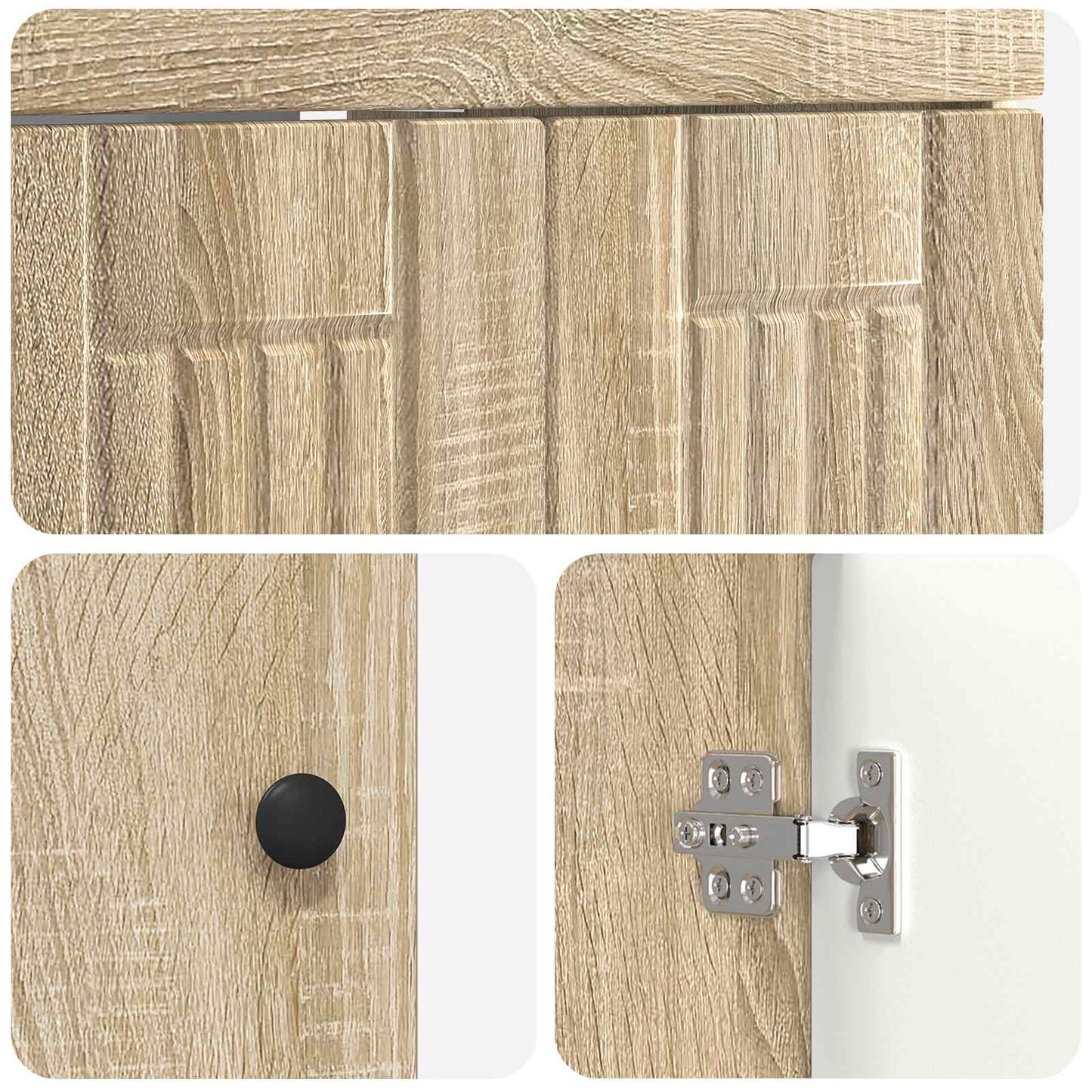 vidaXL Σετ Επίπλων Μπάνιου Sonoma Δρυς 56 x 37,5 x 81 εκ