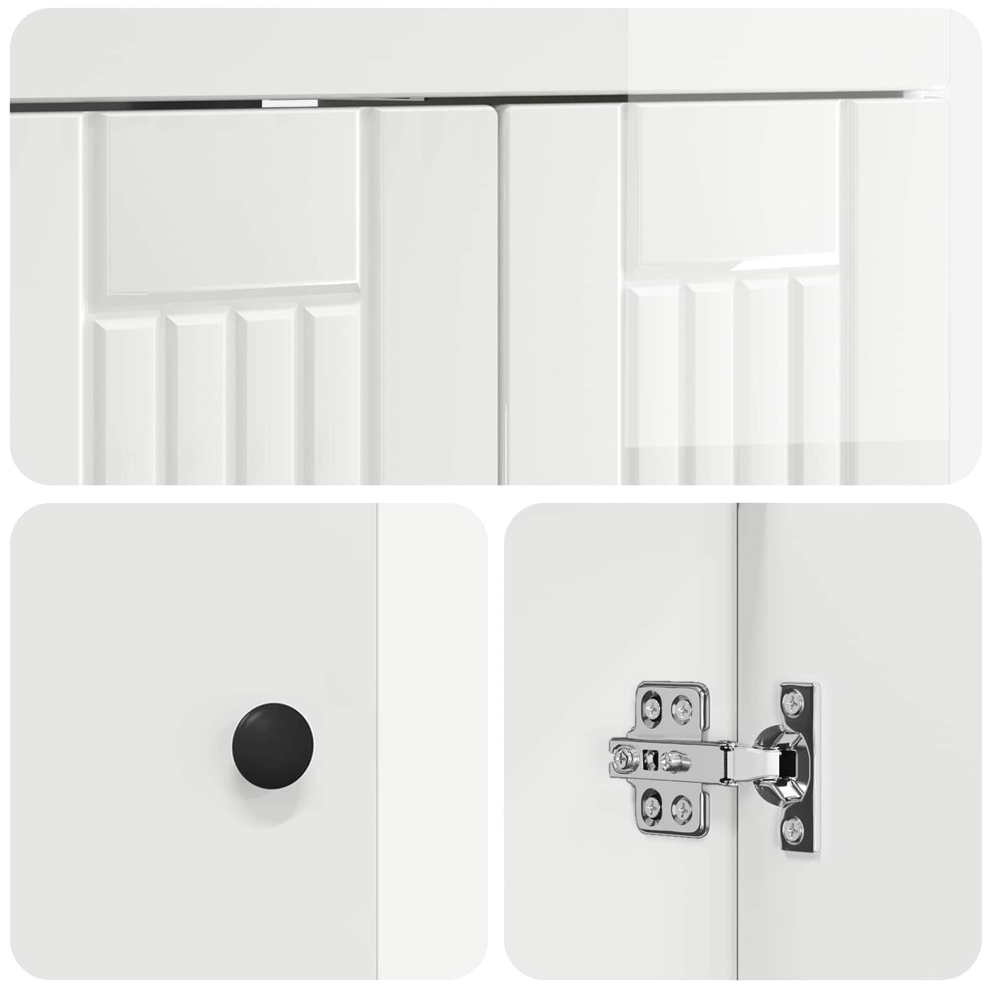 vidaXL Σετ Επίπλων Μπάνιου Γυαλιστερό Λευκό 56 x 37,5 x 81 εκ