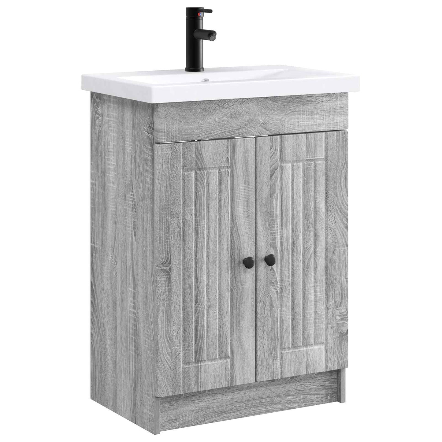 vidaXL Σετ Επίπλων Μπάνιου Γκρι Sonoma 56 x 37,5 x 81 εκ