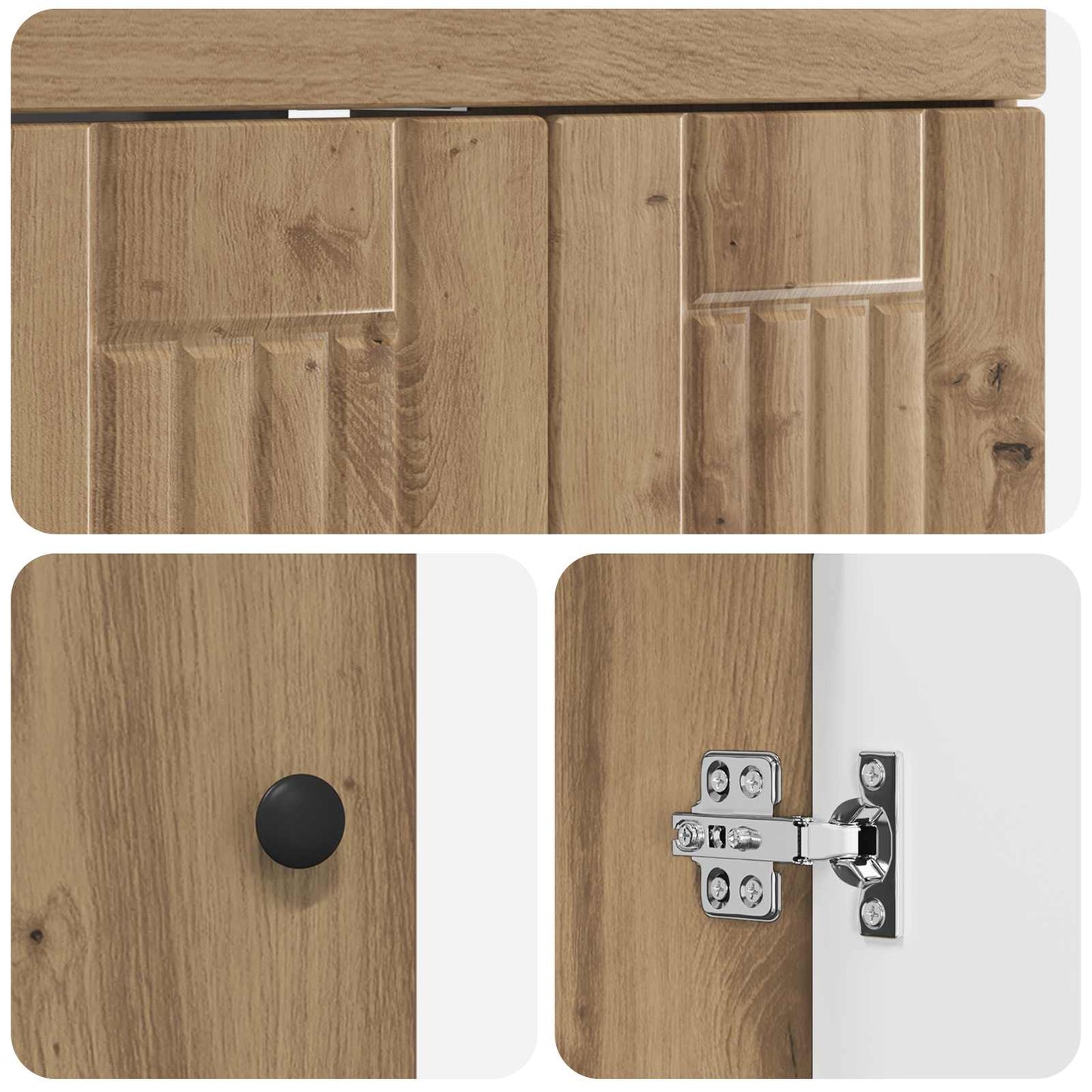 vidaXL Σετ Επίπλων Μπάνιου Artisan Δρυς 56 x 37,5 x 81 εκ
