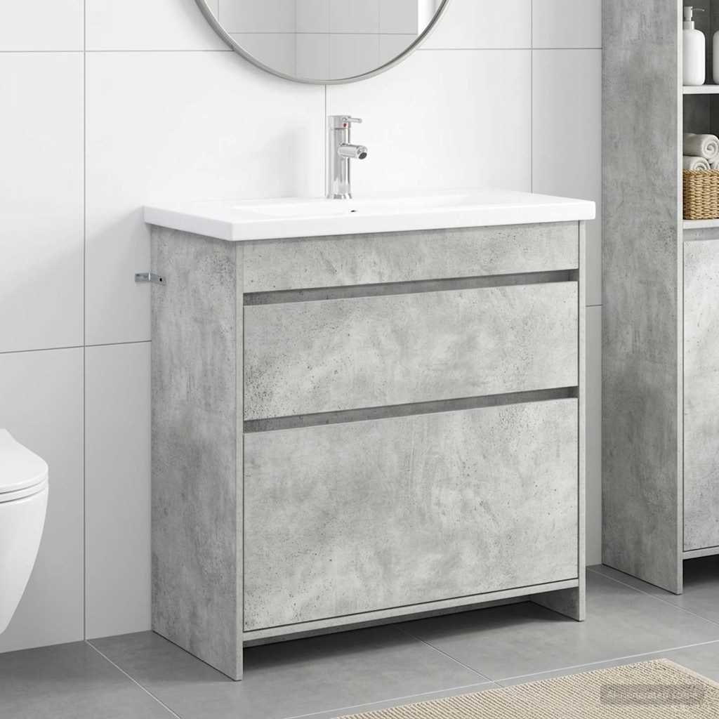 vidaXL Σετ Επίπλων Μπάνιου Γκρι Σκυροδέματος 81 x 40 x 84,5 εκ