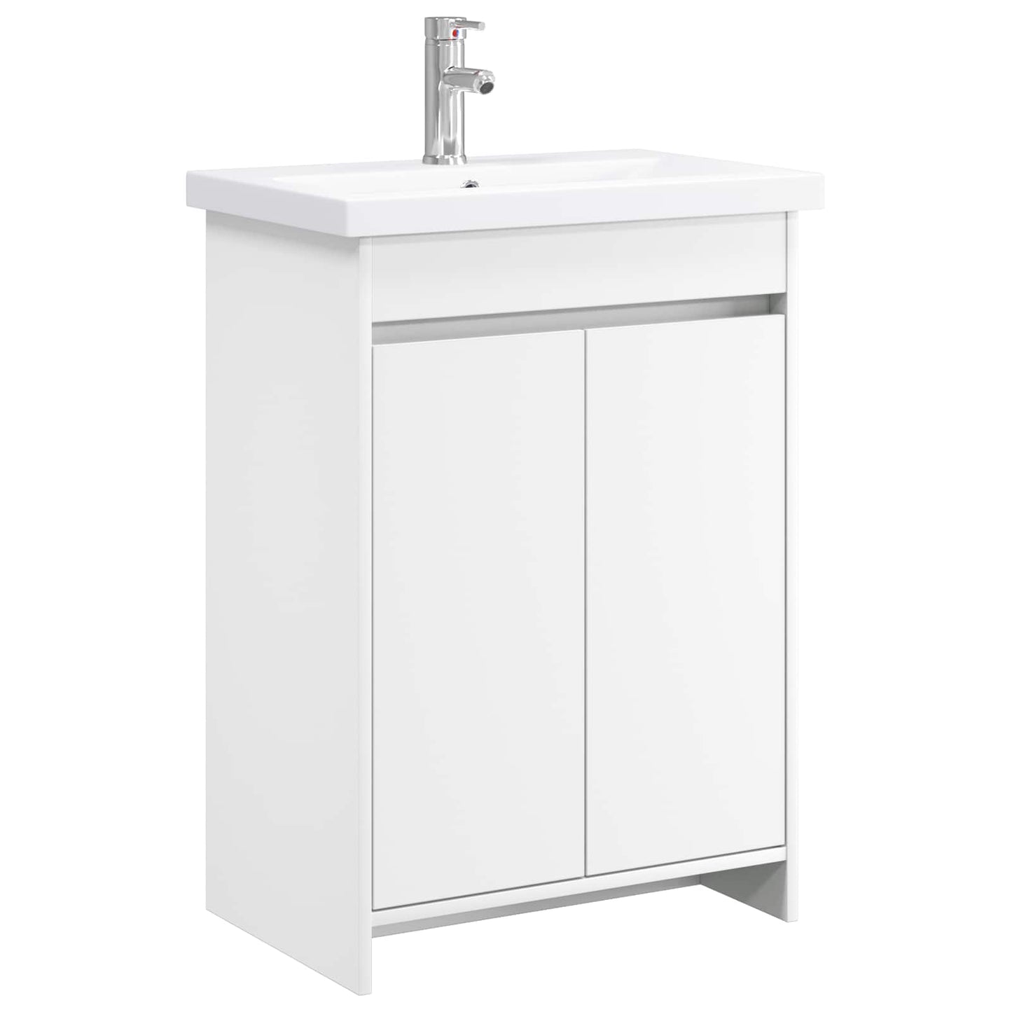 vidaXL Σετ Επίπλων Μπάνιου Λευκό 61 x 40 x 84,5 εκ Επεξεργασμένο Ξύλο