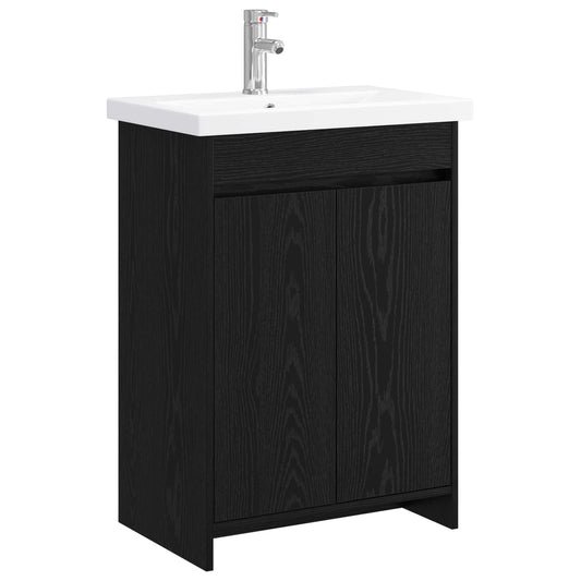 vidaXL Σετ Επίπλων Μπάνιου Μαύρη Δρυς 61 x 40 x 84,5 εκ