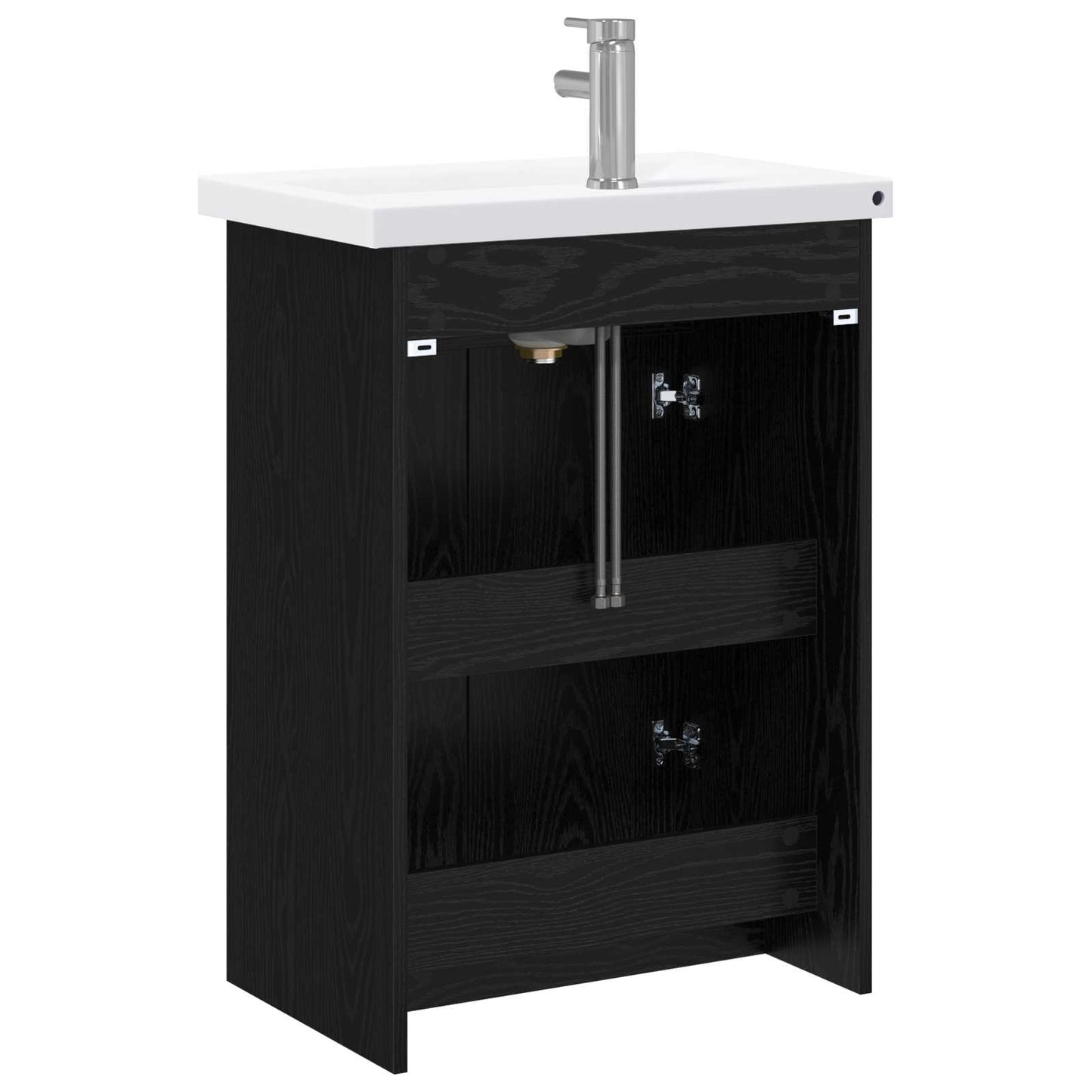 vidaXL Σετ Επίπλων Μπάνιου Μαύρη Δρυς 61 x 40 x 84,5 εκ