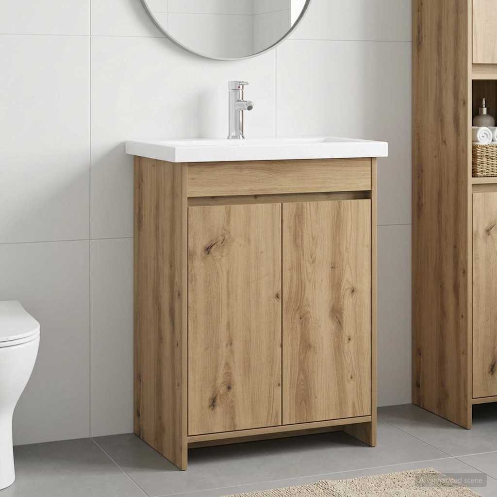 vidaXL Σετ Επίπλων Μπάνιου Artisan Δρυς 61 x 40 x 84,5 εκ