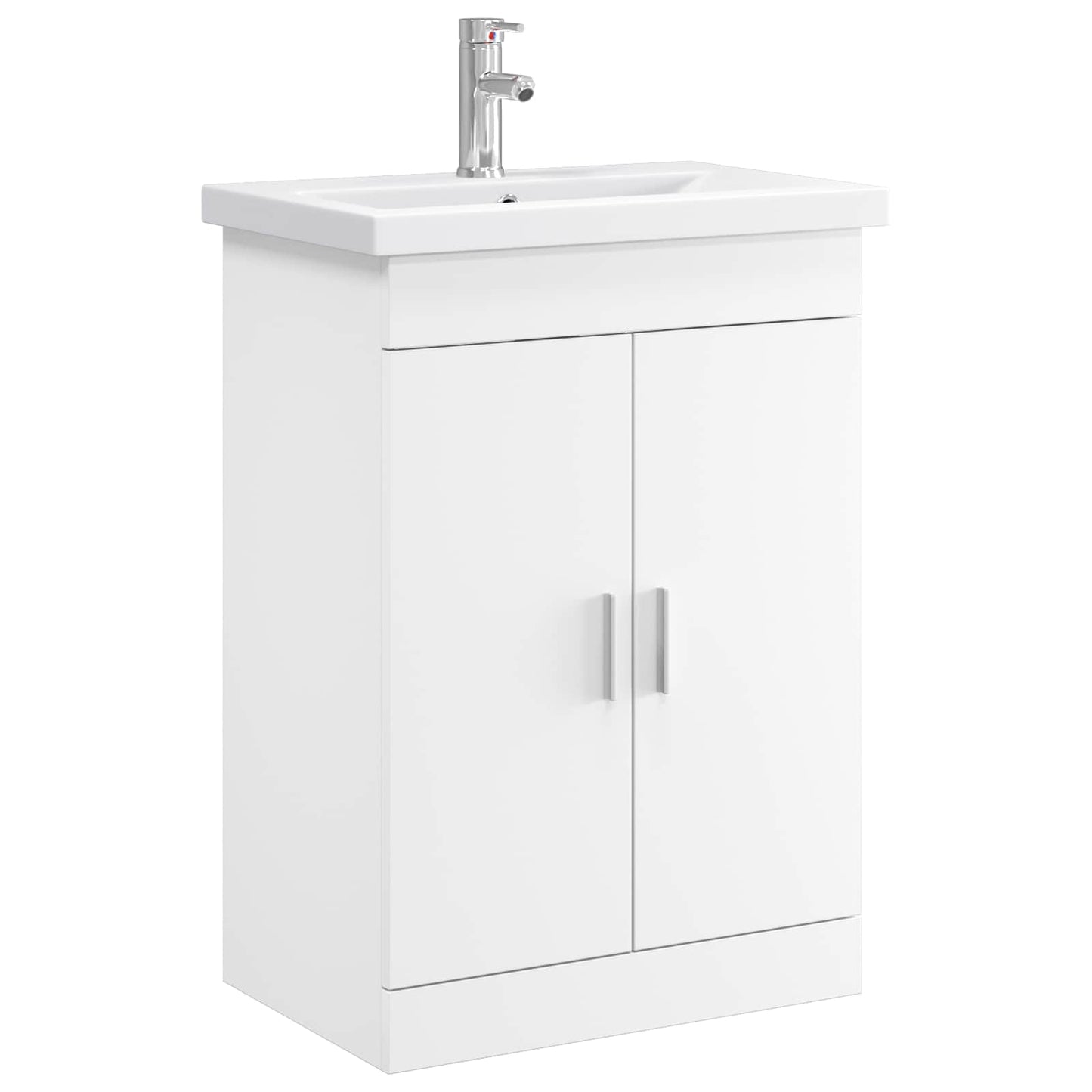 vidaXL Σετ Επίπλων Μπάνιου Λευκό 61 x 40 x 84,5 εκ Επεξεργασμένο Ξύλο