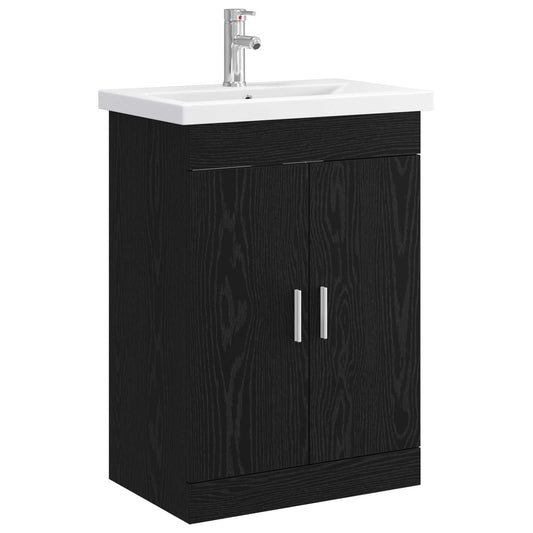 vidaXL Σετ Επίπλων Μπάνιου Μαύρη Δρυς 61 x 40 x 84,5 εκ