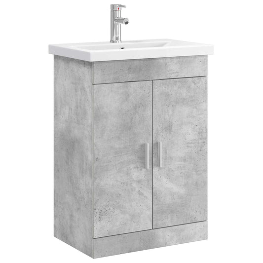 vidaXL Σετ Επίπλων Μπάνιου Γκρι Σκυροδέματος 61 x 40 x 84,5 εκ