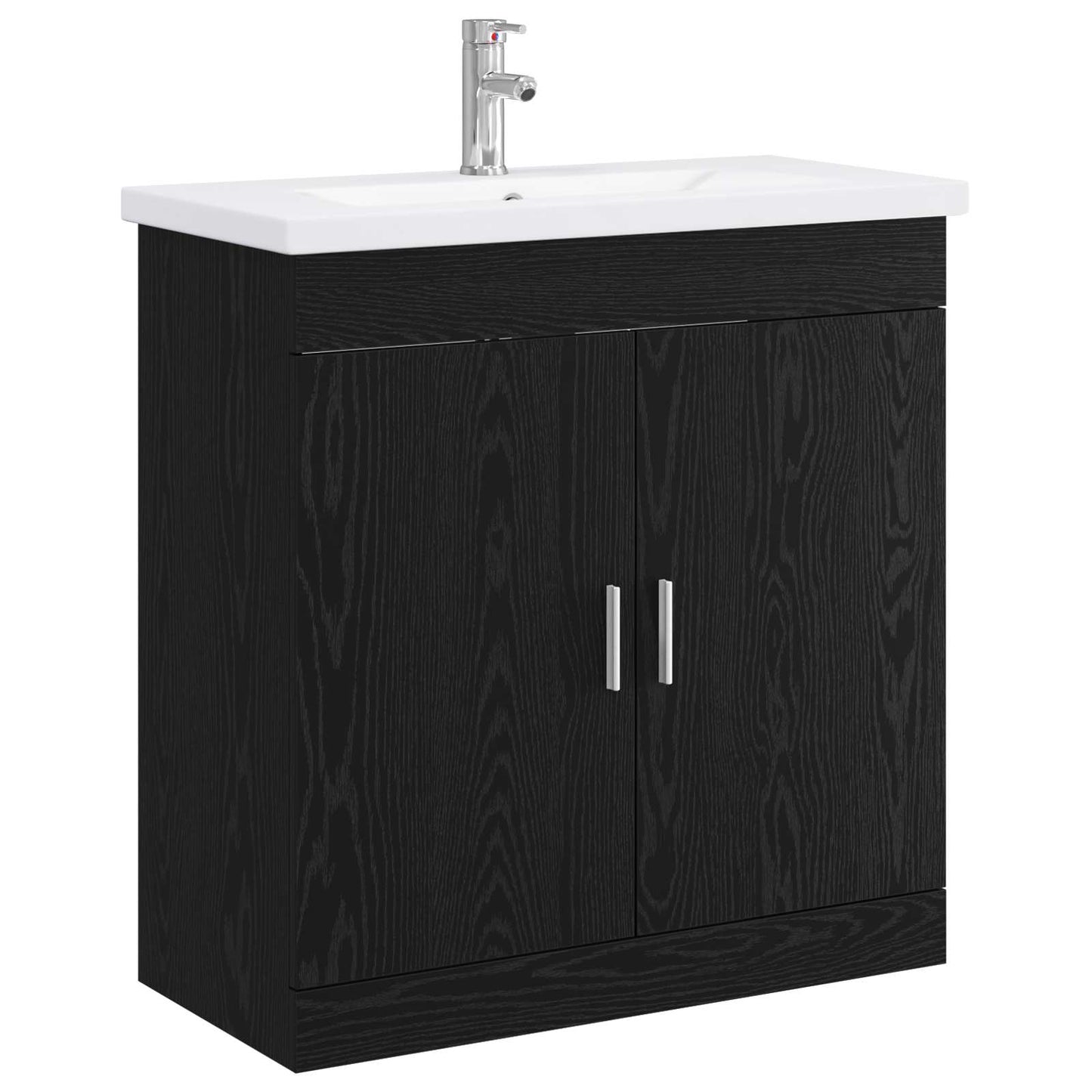 vidaXL Σετ Επίπλων Μπάνιου Μαύρη Δρυς 81 x 40 x 84,5 εκ