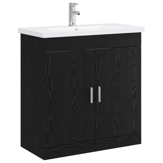 vidaXL Σετ Επίπλων Μπάνιου Μαύρη Δρυς 81 x 40 x 84,5 εκ